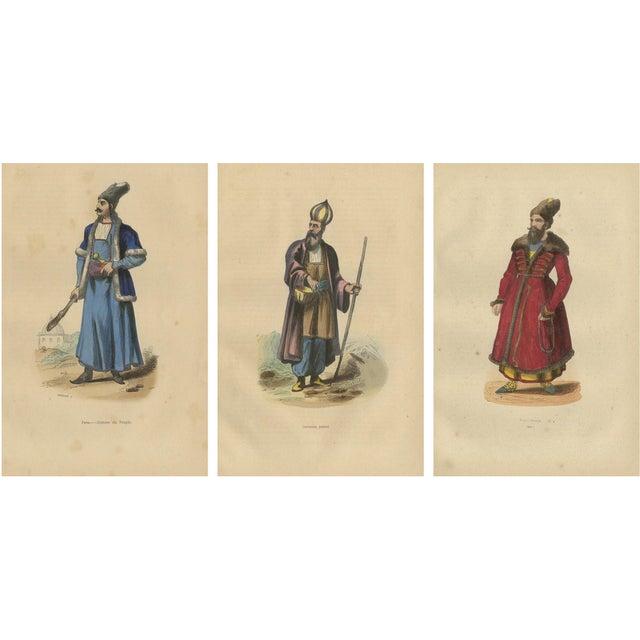 Middle Eastern Cultural Figures, 1844, Paper, Set of 3 For Sale