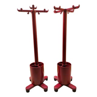 Red Coat Stands by Ettore Sottsass for Olivetti Synthesis, 1971, Set of 2 For Sale