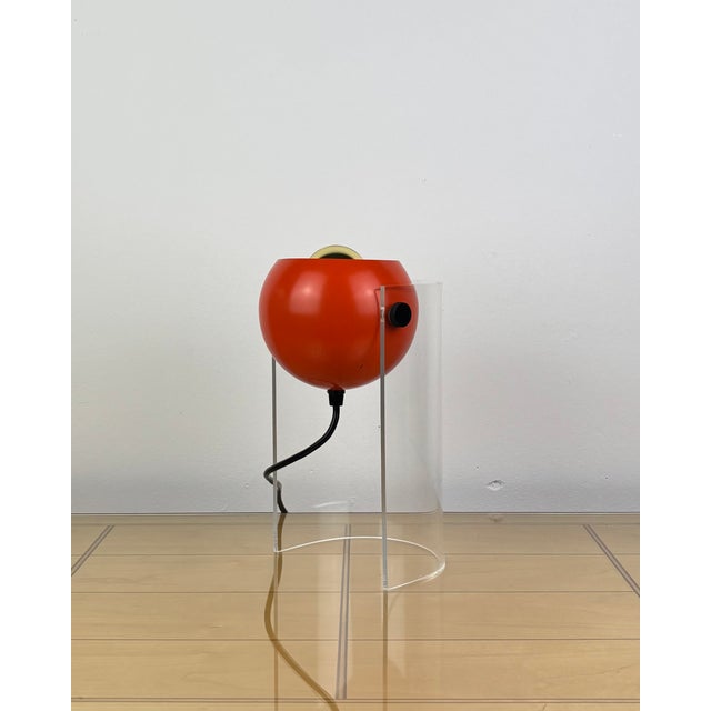 Mid-Century Modern Space Age Orange Spot Light with Acrylic Stand, 1970s For Sale - Image 3 of 16