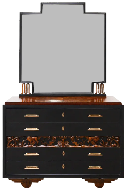 black art deco dresser TOV Furniture Hump 6 Drawer Black Dresser main image 1