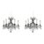 Pair of Maison Bagues Patinated Iron and Rock Crystal Chandeliers For Sale