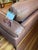 Animal Skin Midcentury Modern Cognac Leather Sofa 91" New With Tag For Sale - Image 7 of 12