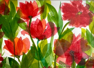 Giclee Fine Art Print Watercolor Painting Tissue Poppies