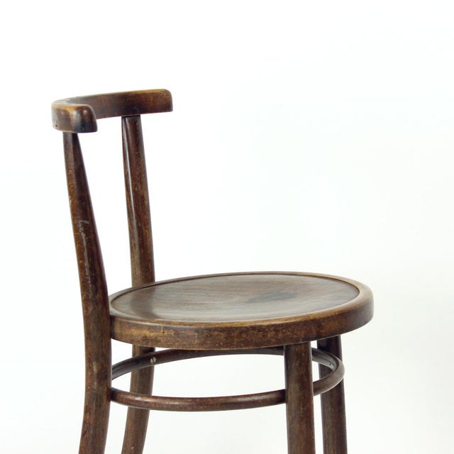 Brown Round Bentwood Children's Chair from Tatra, 1950s For Sale - Image 8 of 14