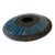 Late 20th Century Modernist Artisan Carved. Black Wood Marbled Blue Bone Tile Disk Vase Singed For Sale