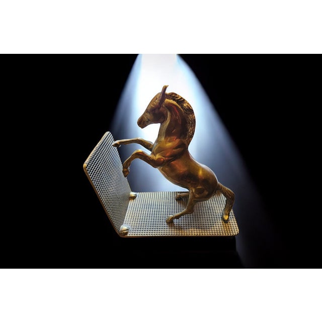 Vintage Solid Brass Horse - Bookends Heavy Pair, 1970 Era For Sale - Image 4 of 10