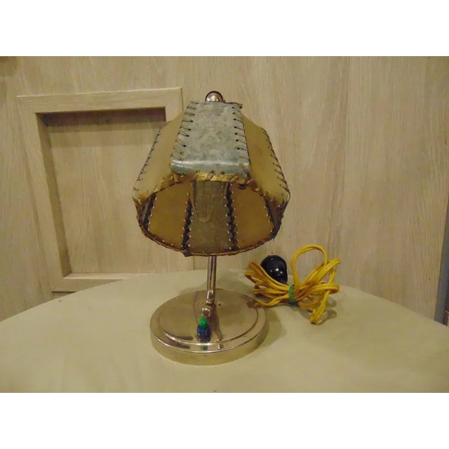 Art Deco Nickel Table Lamp, 1940s-50s For Sale - Image 3 of 9