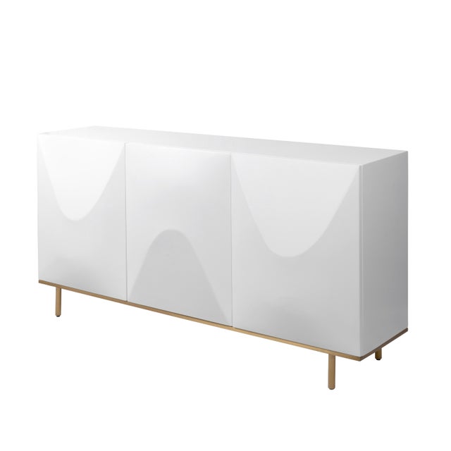 The Polara Sideboard brings a refined presence to any interior, defined by its striking ivory-white foundation and...