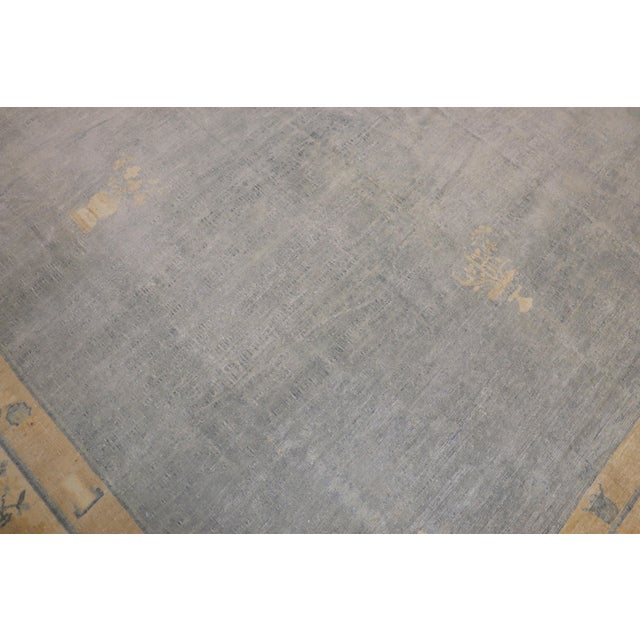 Light Blue Antique Chinese Rug For Sale - Image 9 of 18