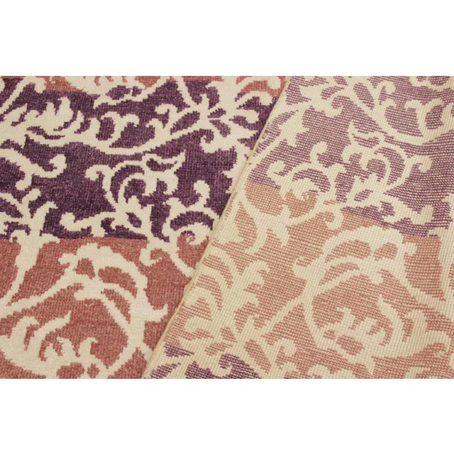 1990s 1990s Modern Purple Wool & Viscouse Rug - 5'2 X 7'4 For Sale - Image 5 of 8