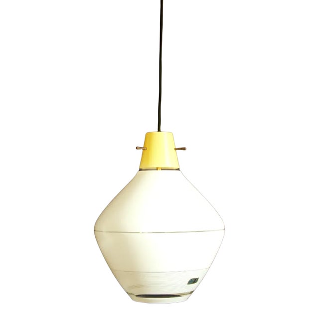 Mid-Century Italian Murano Glass Gialla Ceiling Lamp Pendant, 1950s For Sale
