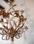 Bronze French Tole Beaded Roses and White Opaline Drops Chandelier For Sale - Image 8 of 10