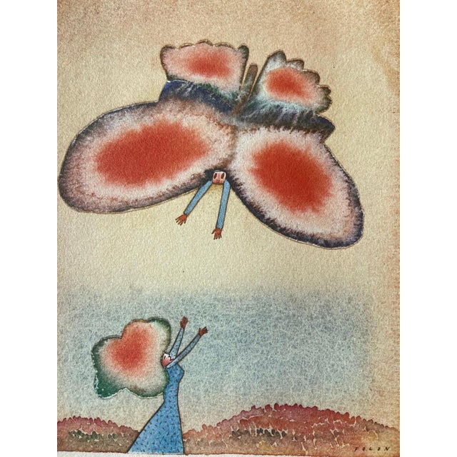 Jean-Michel Folon, Le papillon, Etching For Sale - Image 4 of 8