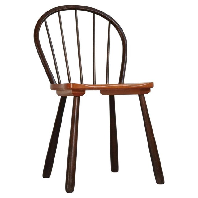 Funkis No. 4157 Spindle Chair in Stained Beechwood by Fritz Hansen, Denmark, 1940s For Sale - Image 16 of 16