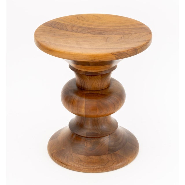 Charles and Ray Eames for Herman Miller Time Life or Turned Stool, model B, designed 1960, walnut. 15" H x 13" Diameter....