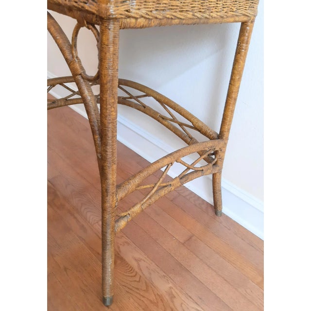 Brown Victorian Writing Desk Heywood Wakefield Style For Sale - Image 8 of 13