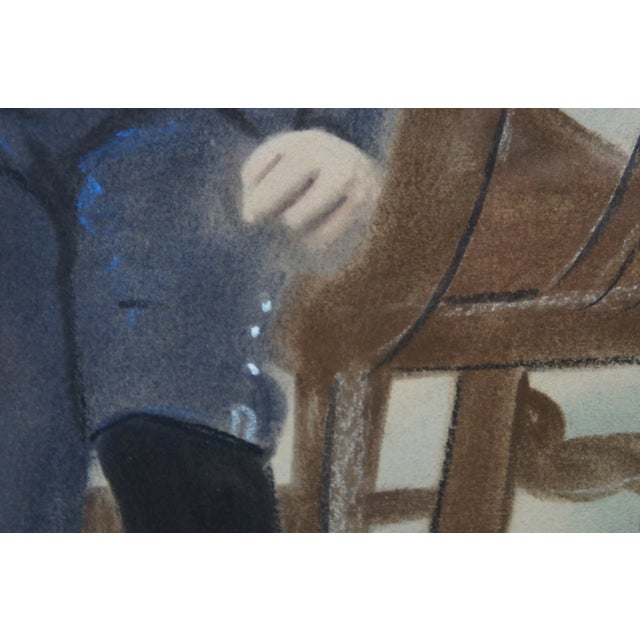 Antique Late Victorian Pastel Painting Portrait of Young Boy Marcel Goffena 25" For Sale - Image 10 of 13