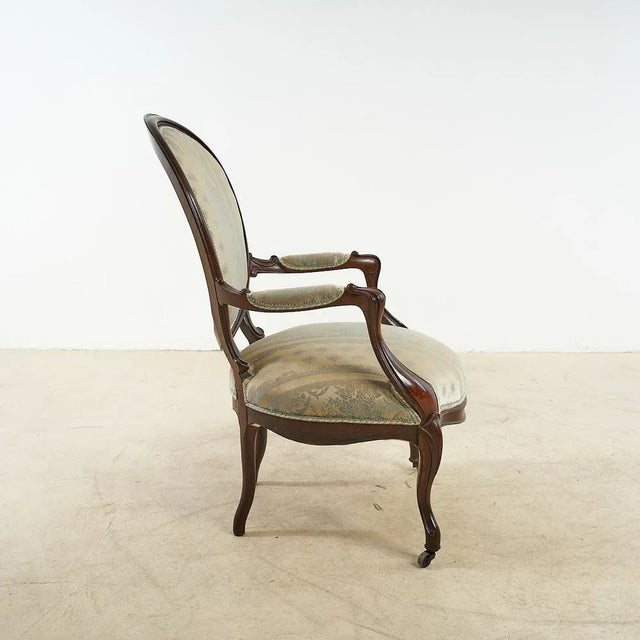 Carved Berger Armchair, 1800s For Sale - Image 6 of 9