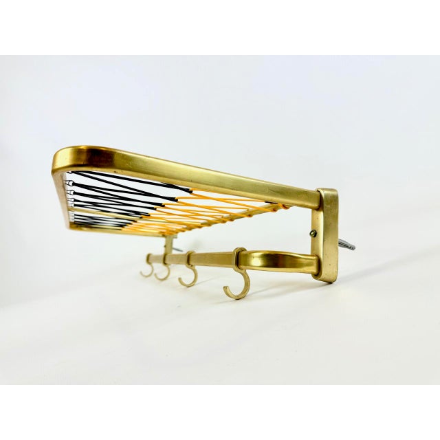 Mid-Century Modern Aluminium and Brass Coat and Hat Rack, 1960s For Sale - Image 9 of 9