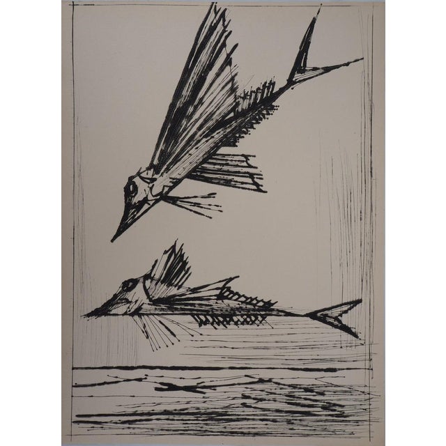 Bernard Buffet, Flying Fish, Etching For Sale - Image 5 of 5