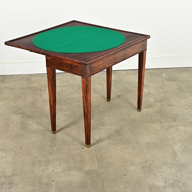 French 19th Century Mahogany Game Table Console For Sale - Image 9 of 12