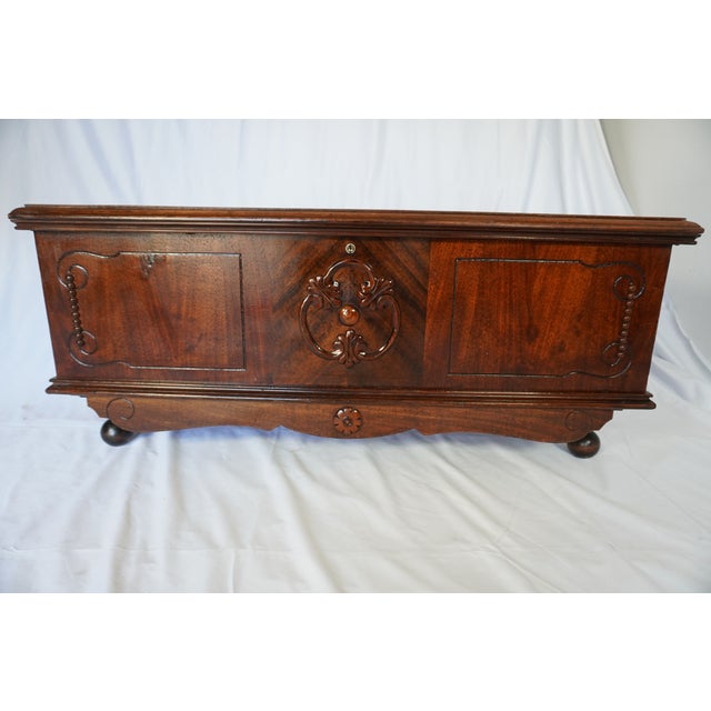 Vintage Cedar Lined Hope Chest | Solid Cedar Blanket Chest | Storage Trunk For Sale - Image 4 of 10