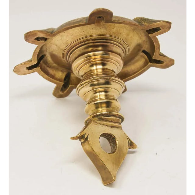English Brass Oil Lamp Traditional Temple Religious Asian Hindu Diya Art India 1900 For Sale - Image 3 of 13