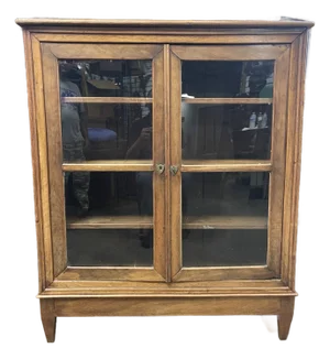Antique French Walnut Vitrine Display Cabinet