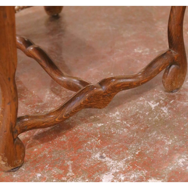 Green Louis XIII Style Oak Dining Room Armchairs With Tapestry Upholstery, Set of 12 For Sale - Image 8 of 10