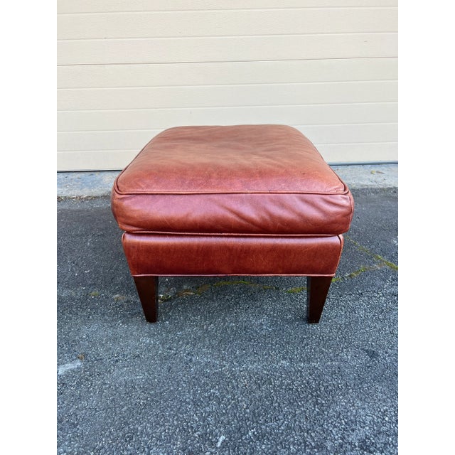 2000 - 2009 George Smith Run-Up Leather Ottoman For Sale - Image 5 of 7