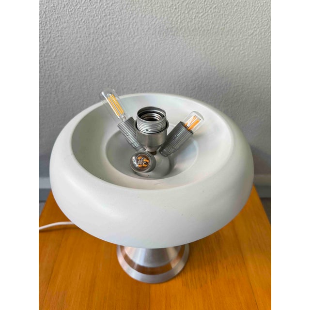 Mushroom Table Lamp in Aluminum and Chrome by Luigi Massoni for Guzzini, Italy, 1970s For Sale - Image 10 of 18