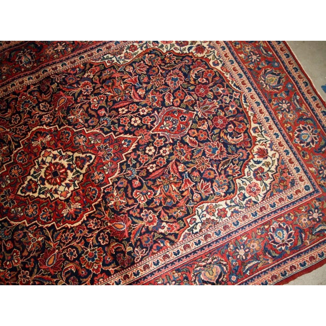 1910s Handmade Antique Persian Kashan Rug 4.1' X 6.2' For Sale In New York - Image 6 of 10