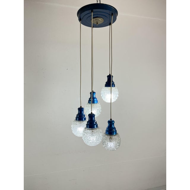 Metal Mid-Century Italian 5-Light Chandelier, 1960s For Sale - Image 7 of 15