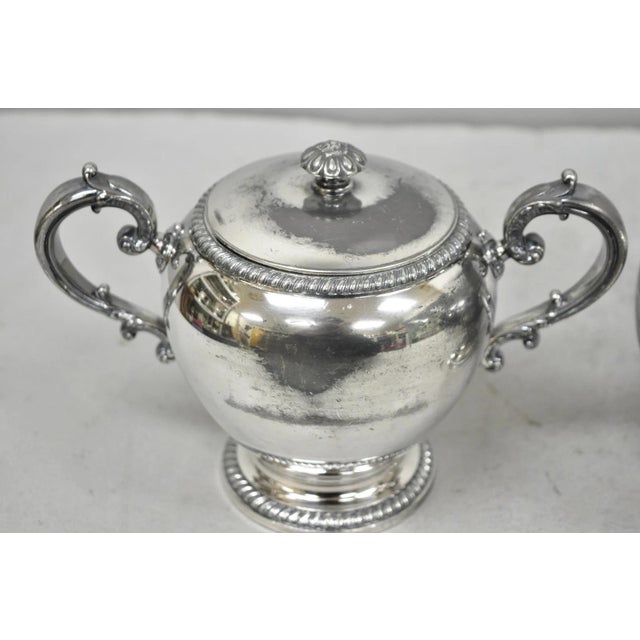 Silver Antique Reed & Barton 4090 Silver Plated Victorian Tea Service - 5 Pc Set For Sale - Image 8 of 18