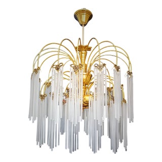 Vintage Milk Glass Chandelier For Sale