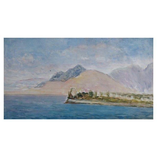 Giovanni Malesci, Sicilian Coast, 1957, Oil on Canvas For Sale