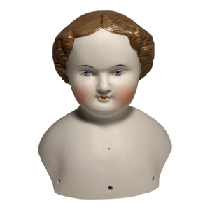 Antique Bisque Porcelain Shoulder Head Molded Hair Doll Numbered