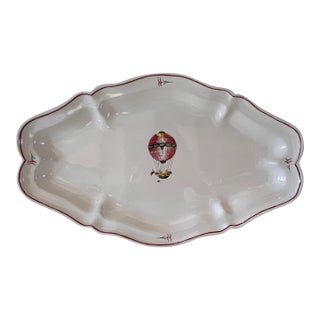 1990s French Country Pierre Deux Hot Air Balloon Handpainted Platter by Segries Moushers For Sale
