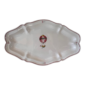 1990s French Country Pierre Deux Hot Air Balloon Handpainted Platter by Segries Moushers