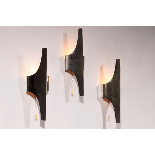 Mid-Century Silver Wall Lamp by Wilhelm Braun Feldweg for Doria Leuchten, Germany, 1960, Set of 3 For Sale - Image 6 of 10