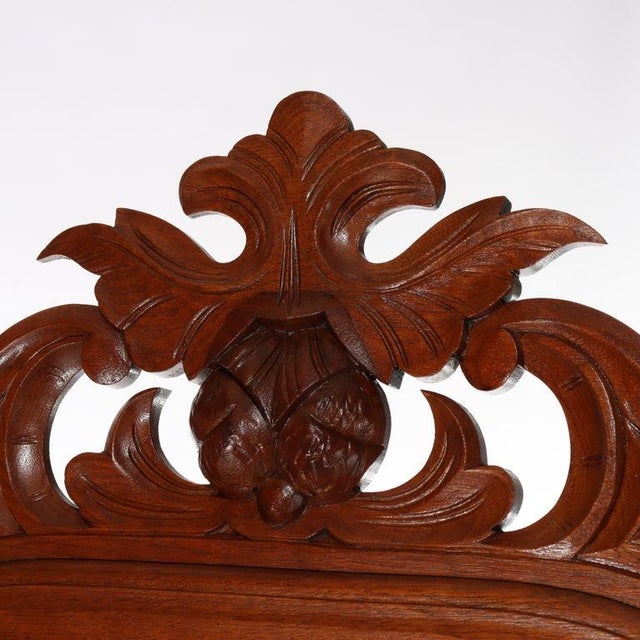 Brown Antique Renaissance Revival Walnut 3-Drawer Marble Top Chest C1890 For Sale - Image 8 of 18