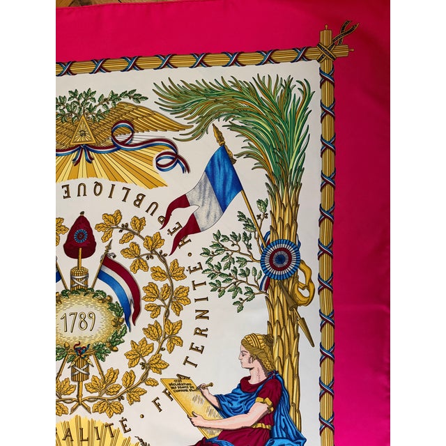 Textile Hermès République Française 1989 Silk Scarf Designed by Joachim Metz For Sale - Image 7 of 12