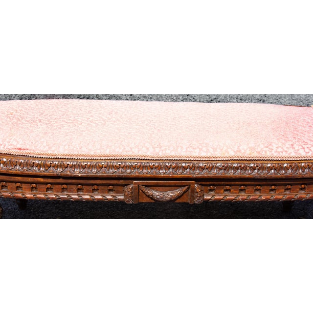 French Louis XVI 19th Century French Footstool 35" Wide For Sale - Image 3 of 6