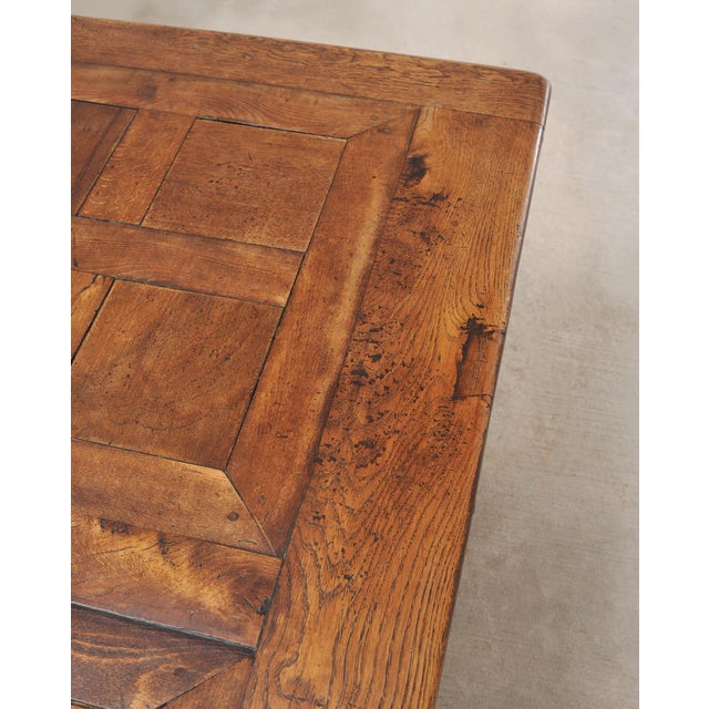 Country French Oak Parquetry-Top Farmhouse Dining Table 8 Ft For Sale - Image 15 of 18