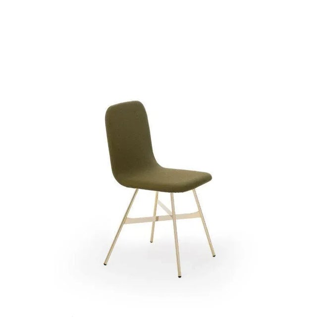 Set of 2, tria gold upholstered, pine by colé italia with lorenz & kaz dimensions: h 82.5, d 52, w 58 cm materials:...