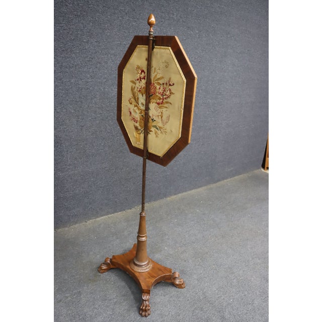 Empire Mahogany Firescreen With Crewelwork Tapestry Panel For Sale - Image 18 of 18