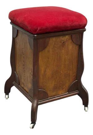 Victorian Storage Piano Stool on Casters.