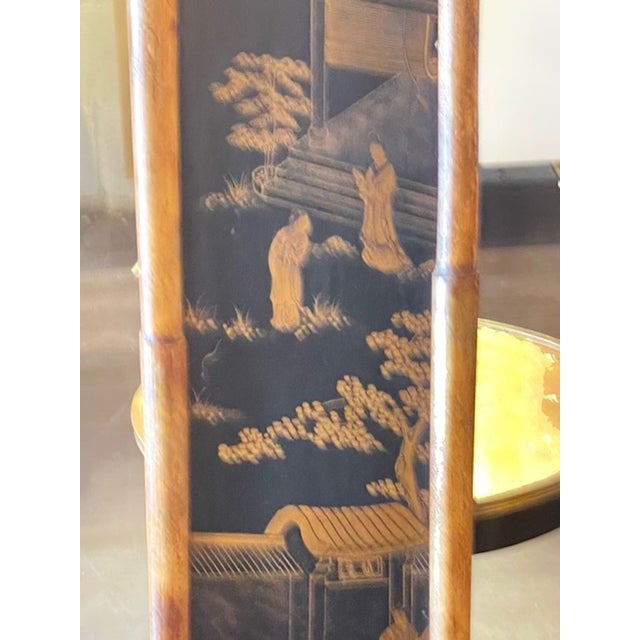 Chinoiserie Pair of English Bamboo and Chinoiserie High Back Chairs For Sale - Image 3 of 9