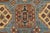 Kazak Rug 8’11” X 11’11” Blue Wool Tribal Hand-Knotted Oriental Carpet For Sale - Image 9 of 14
