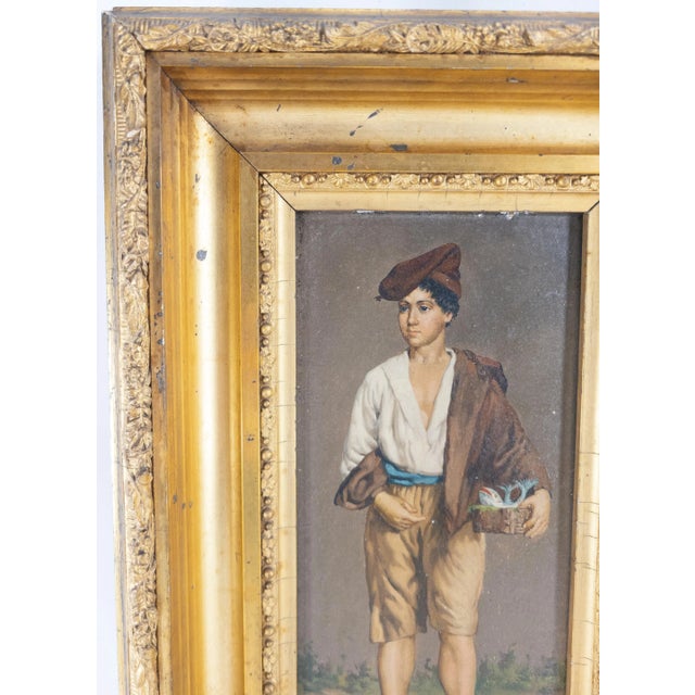 19th Century Italian Oil Painting on Wood Panel of a Young Merchant For Sale In New York - Image 6 of 12